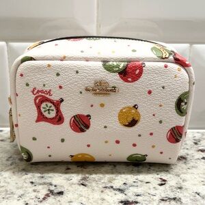 Coach Ornament Mini Boxy Cosmetic Case NWOT